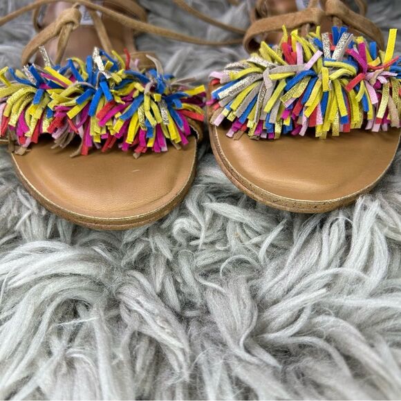 Steve Madden Swizzle multi color fringe gladiator sandals women’s shoe size 8 - Picture 7 of 7